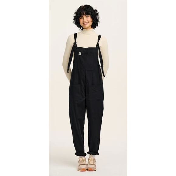 Lucy & Yak Pants - Lucy & Yak Womens Original Cotton Dungarees Overalls Black Front Bib Pockets NWT